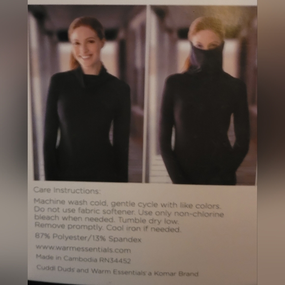Ladies Cuddl Duds Warm Essentials Balaclava & Wander Ophelia Turtleneck Small - Picture 9 of 12